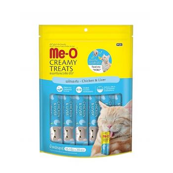Me-O Delicious Cat Treats - Creamy Chicken Liver Delights pack of 20