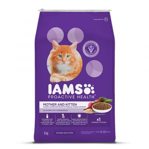 IAMS Proactive Health, Mother & Kitten (2-12 Months) Dry Premium Cat Food with Chicken, 8 Kg 